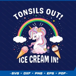 Tonsils Out Ice Cream In Post Surgery Unicorn Get Well Gift